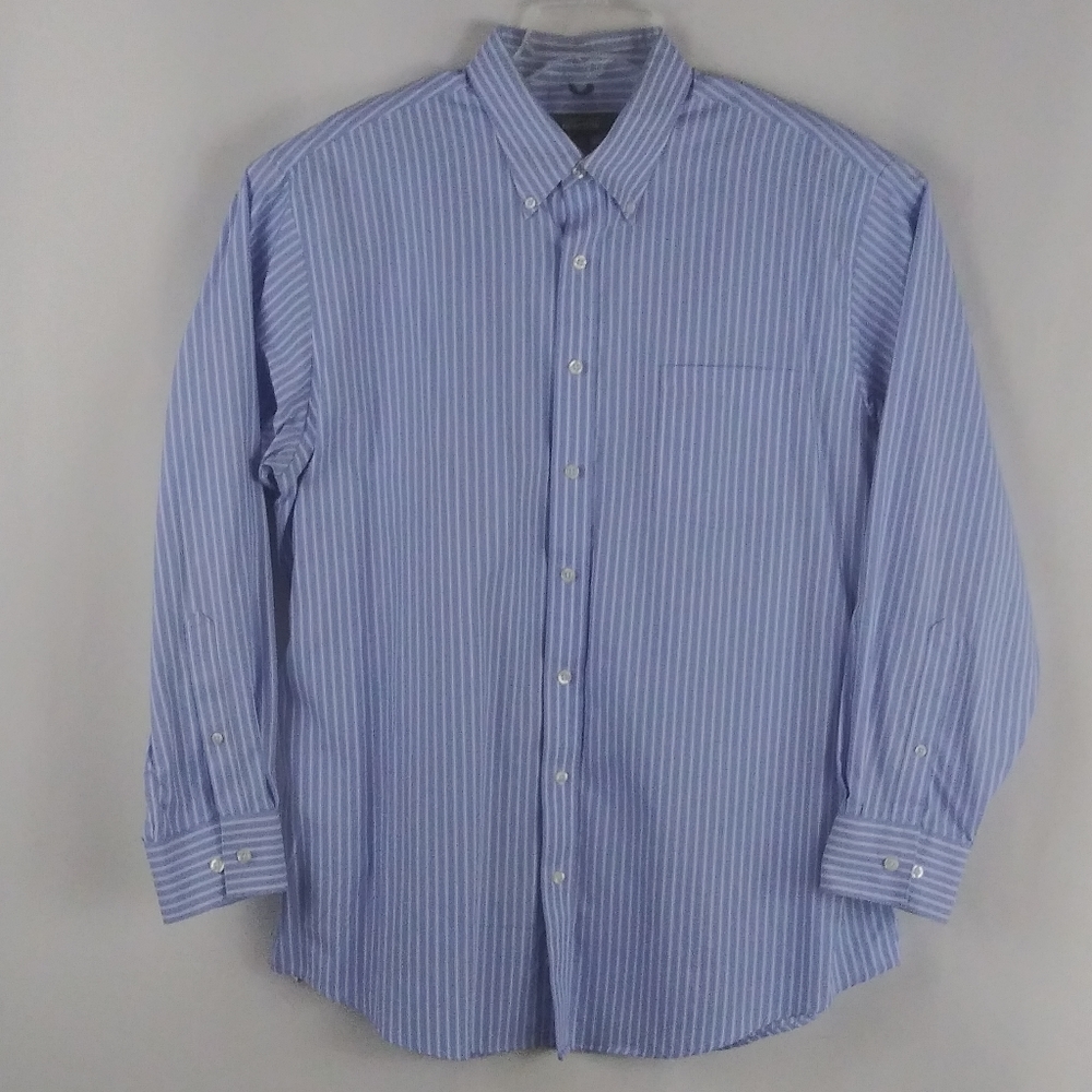 Kenneth Cole blue stripe button shirt men size XL.